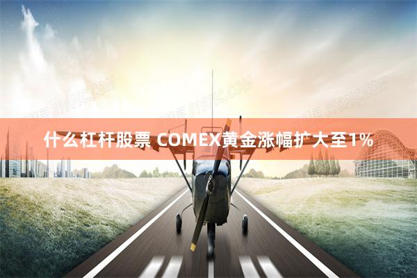 什么杠杆股票 COMEX黄金涨幅扩大至1%