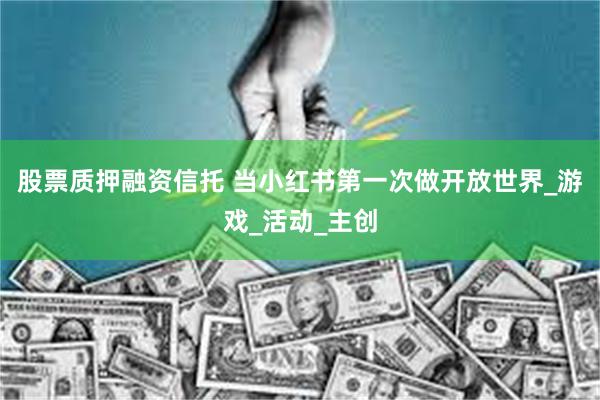 股票质押融资信托 当小红书第一次做开放世界_游戏_活动_主创
