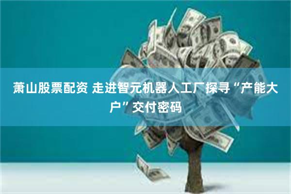 萧山股票配资 走进智元机器人工厂探寻“产能大户”交付密码