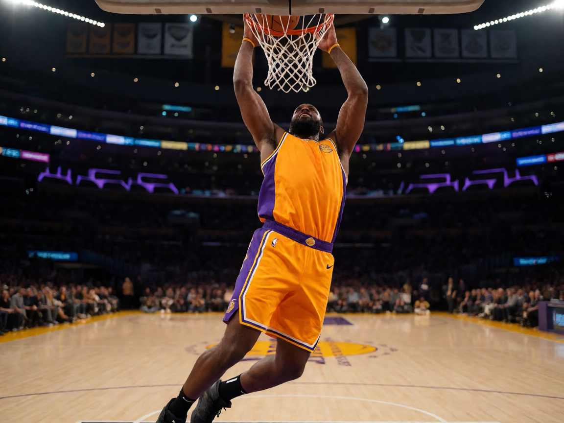 NBA篮球比赛空中扣篮精彩瞬间